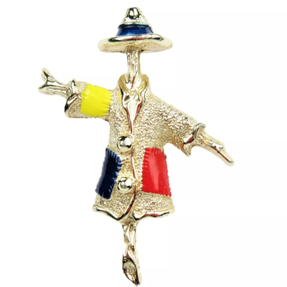 "Patches" the Scarecrow Brooch vintage 1969